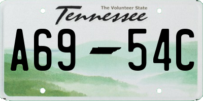 TN license plate A6954C