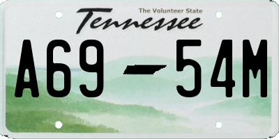 TN license plate A6954M