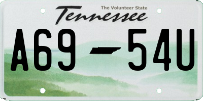 TN license plate A6954U