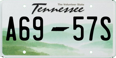 TN license plate A6957S