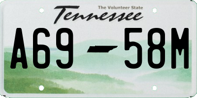 TN license plate A6958M