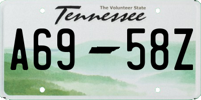 TN license plate A6958Z