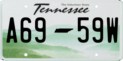 TN license plate A6959W