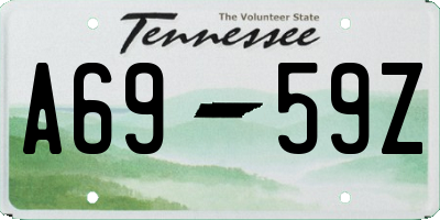 TN license plate A6959Z
