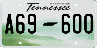 TN license plate A6960O