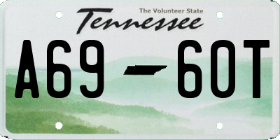 TN license plate A6960T