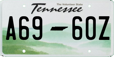 TN license plate A6960Z