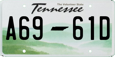 TN license plate A6961D