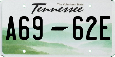 TN license plate A6962E
