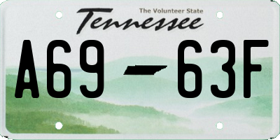 TN license plate A6963F