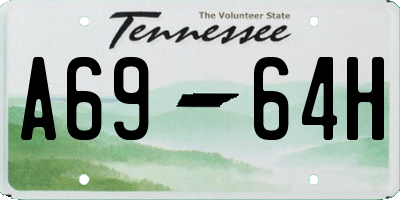 TN license plate A6964H