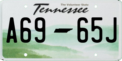 TN license plate A6965J
