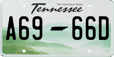 TN license plate A6966D