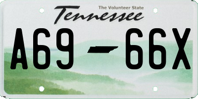 TN license plate A6966X