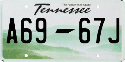 TN license plate A6967J
