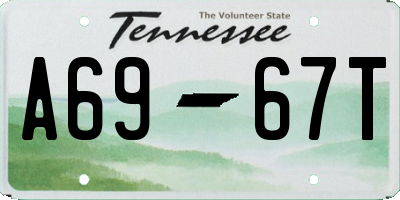 TN license plate A6967T