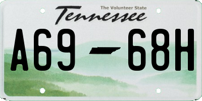TN license plate A6968H
