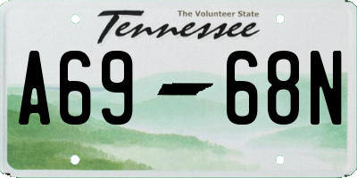 TN license plate A6968N