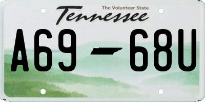TN license plate A6968U