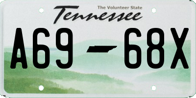 TN license plate A6968X