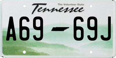 TN license plate A6969J