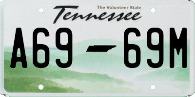 TN license plate A6969M