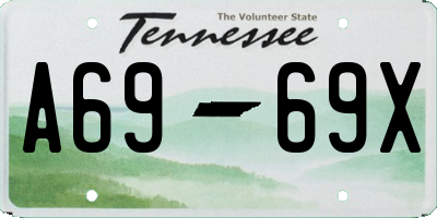 TN license plate A6969X