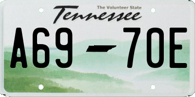 TN license plate A6970E