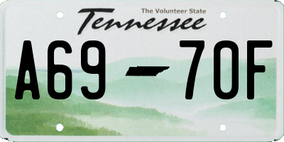 TN license plate A6970F