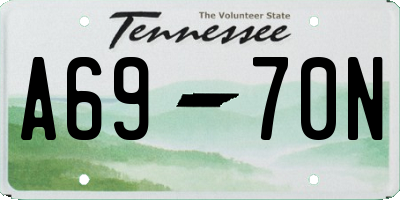 TN license plate A6970N