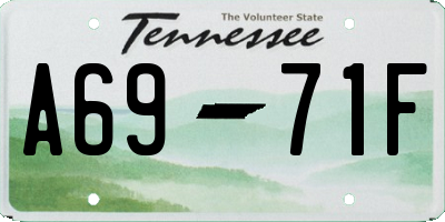 TN license plate A6971F