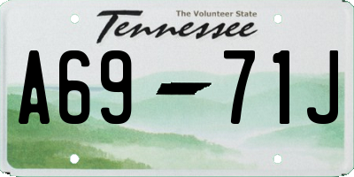 TN license plate A6971J