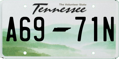 TN license plate A6971N