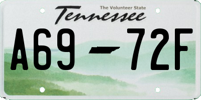 TN license plate A6972F
