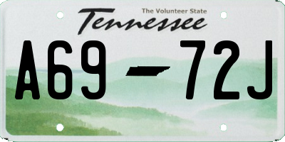TN license plate A6972J