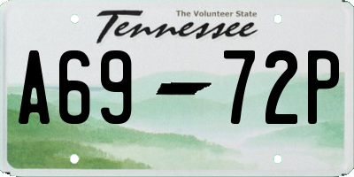 TN license plate A6972P