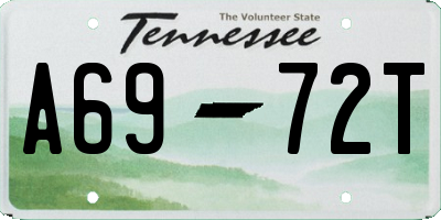 TN license plate A6972T