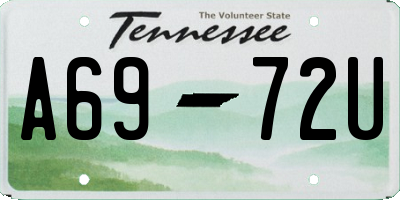 TN license plate A6972U