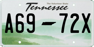 TN license plate A6972X