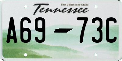 TN license plate A6973C