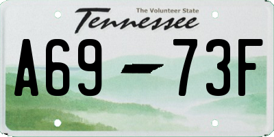 TN license plate A6973F