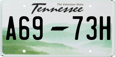 TN license plate A6973H