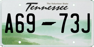TN license plate A6973J