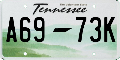 TN license plate A6973K