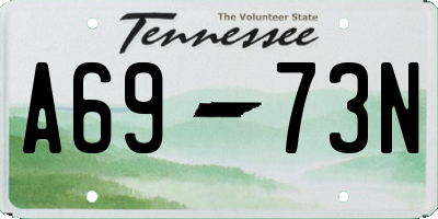 TN license plate A6973N