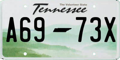 TN license plate A6973X