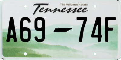 TN license plate A6974F