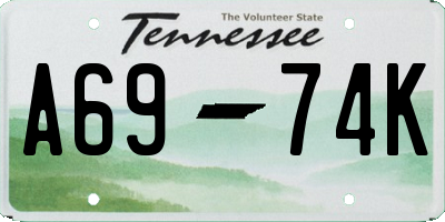 TN license plate A6974K