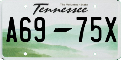 TN license plate A6975X