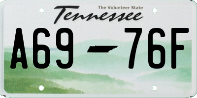 TN license plate A6976F